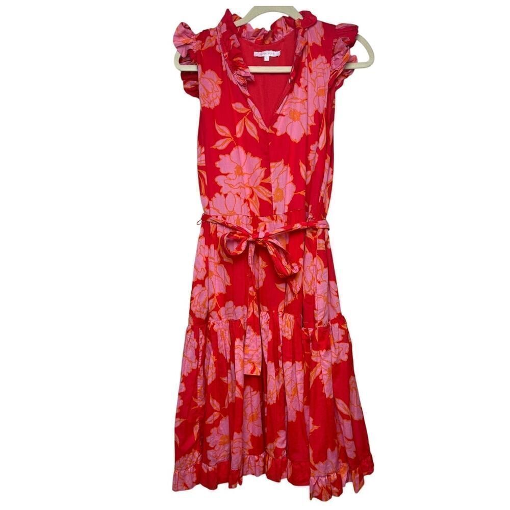 Olivaceous Cotton Floral Midi Dress Sz. S